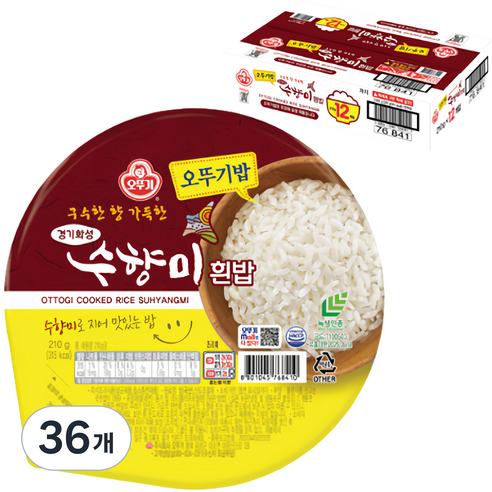 오뚜기 수향미밥, 36개, 210g