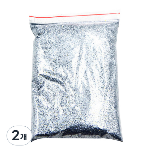 진주 슬라임 네일 공예 대용량 반짝이 펄 파우더 100g, 실버, 2개