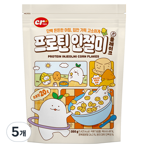 씨알로 프로틴 인절미 콘플레이크, 350g, 5개