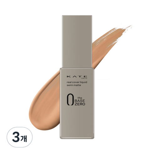 케이트 리얼 커버 세미 매트 리퀴드 파운데이션 30ml, 02 웜 아이보리, 3개