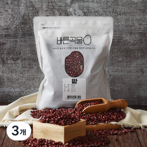 바른곡물 국산 적두 팥, 800g, 3개