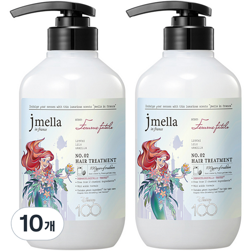제이멜라 디즈니100 에디션 팜므파탈 헤어 트리트먼트 화이트 릴리향, 500ml, 10개