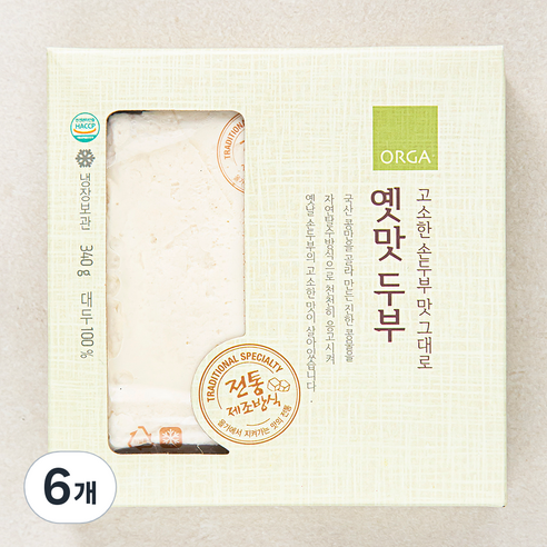 ORGA 옛맛 두부, 6개, 340g