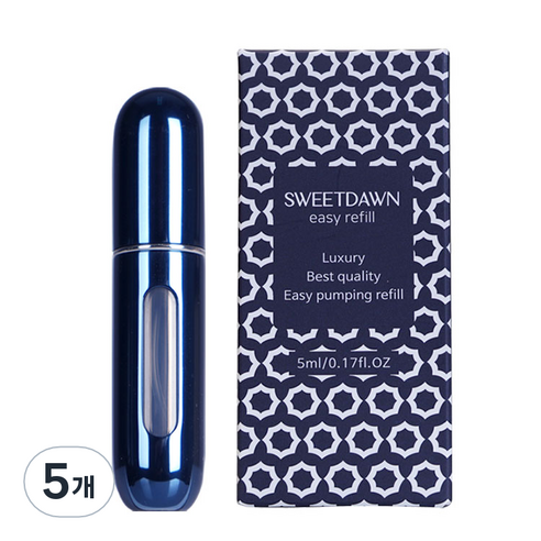 스윗던 이지리필 향수공병 5ml, 메탈 블루, 5개