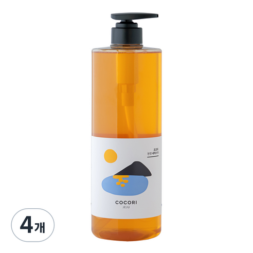 코코리제주 감귤 가득 세탁 액상세제, 1000ml, 4개
