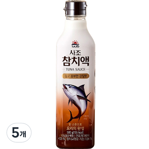 사조 참치액, 500g, 5개