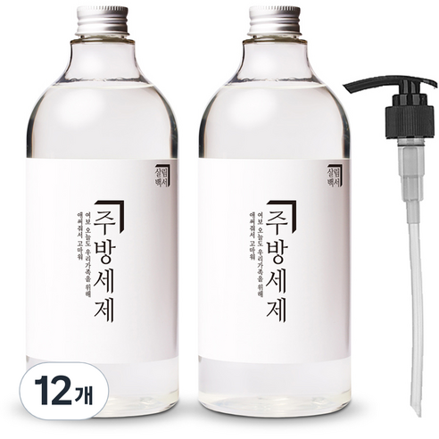 살림백서 주방세제 청귤향 + 전용펌프 세트, 1L, 12개