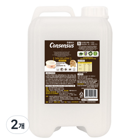 컨센서스 패밀리 섬유유연제 베이비파우더 본품, 10L, 2개