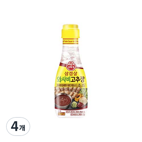 오뚜기 삼겹살 와사비 고추장소스, 290g, 4개