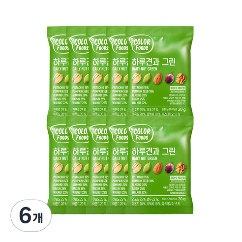 견과공장 하루견과 그린 10p, 6개, 200g