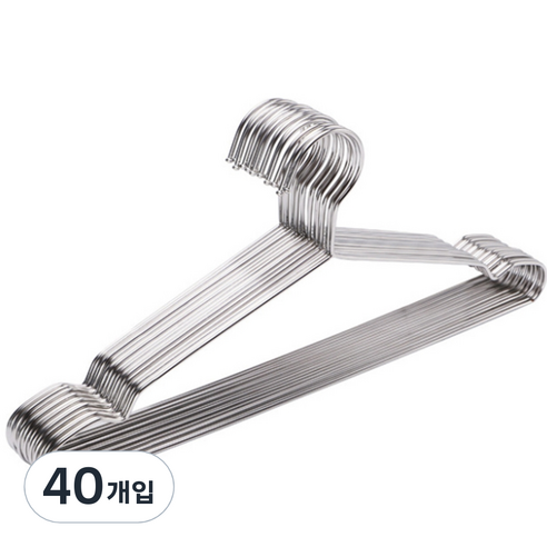 홈데코레 튼튼한 스텐 논슬립 옷걸이 코트/외투용 50cm, 40개입