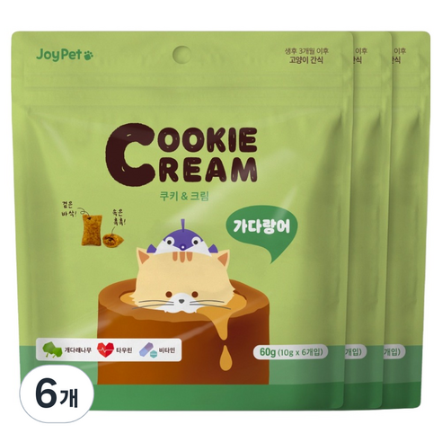 조이펫 고양이 쿠키 앤 크림 간식, 가다랑어, 60g, 6개