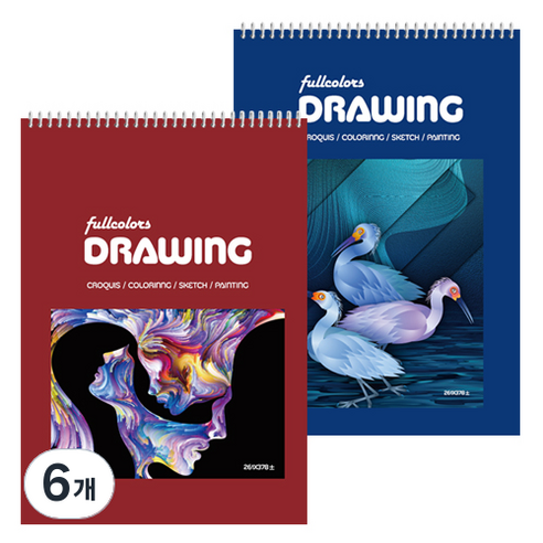 풀컬러즈 전문가용 스케치북 200g 랜덤 발송, 8절, 15매, 6개