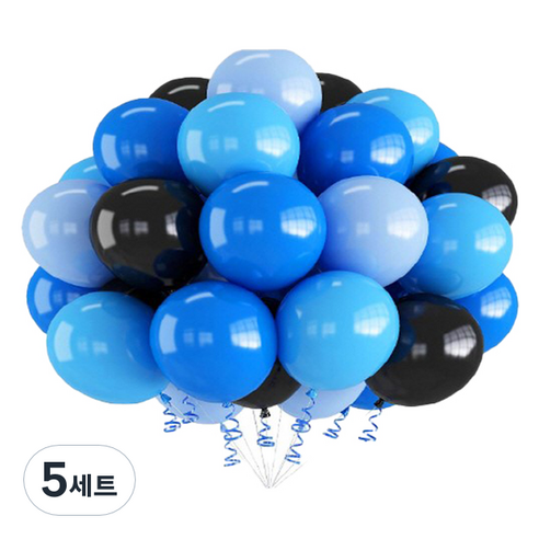 만들하비 컨페티 풍선 30p 세트, 블루블랙(랜덤발송), 5세트