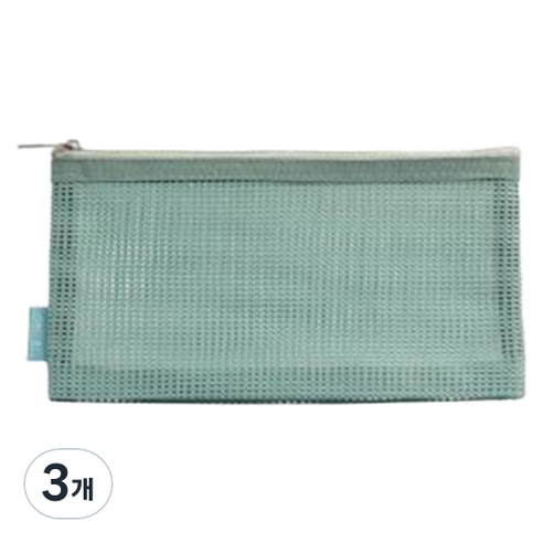 델리 메쉬 필통 A6, 3개, 그린
