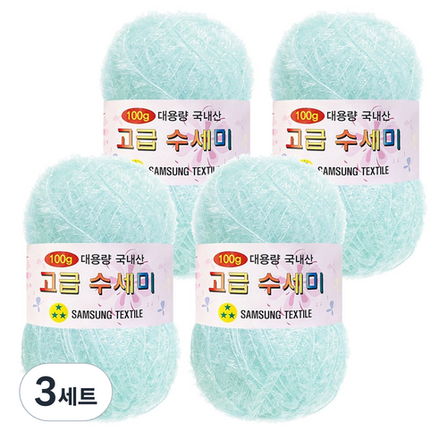 yarna 100g 대용량 고급수세미 뜨개실 4p + A인쇄도안 8종 세트, 154 소프트버블, 3세트