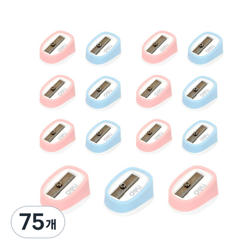 델리 휴대용 연필깎이 ER00903, 랜덤 발송, 75개