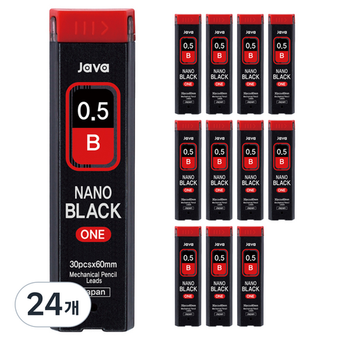자바펜 나노블랙원 샤프심 B, 0.5mm, 24개