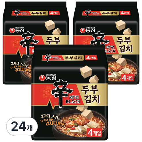 신라면 블랙 두부김치맛 라면 127g, 24개