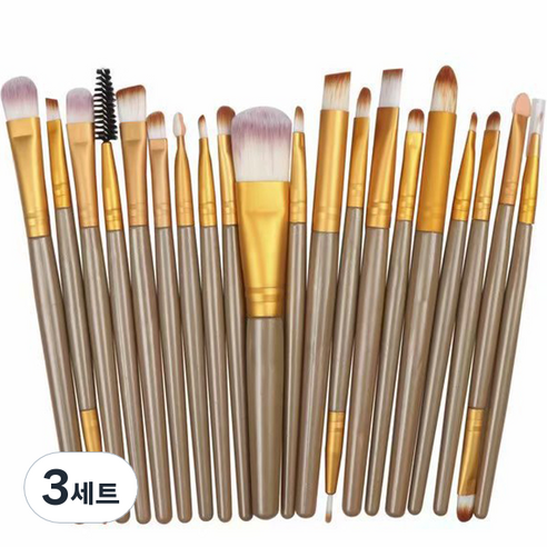 메이크업 아이브러쉬 20종 세트, 골드골드, 3세트