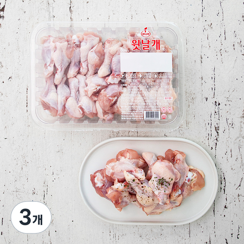 마니커 1등급 닭윗날개 봉 (냉장), 600g, 3개