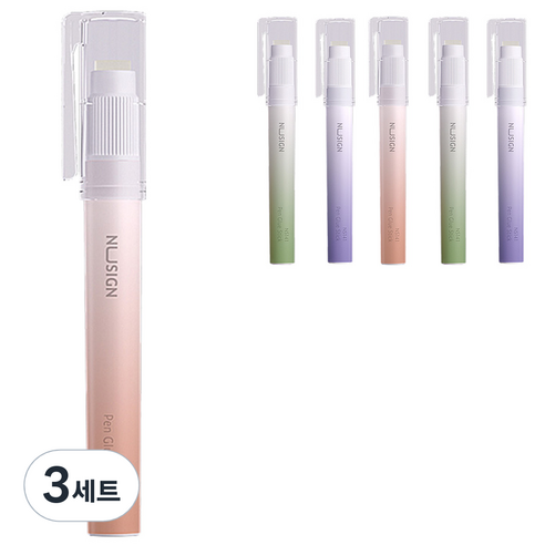 누사인 그라데이션 슬림 글루스틱 펜타입 딱풀 랜덤발송, 2.2g, 18개