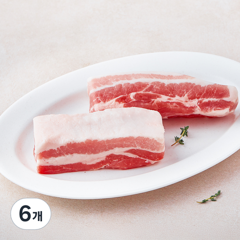 미국산 삼겹살 수육보쌈용 (냉장), 6개, 600g