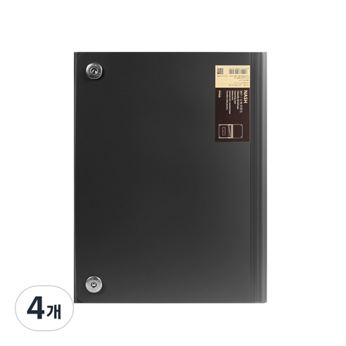 히키스 오피스 대학교 학원 A4 아코디언형 13비닐포켓 레포트, 블랙, 4개
