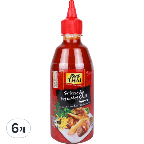 리얼타이 스리라차 엑스트라 핫칠리소스, 430ml, 6개