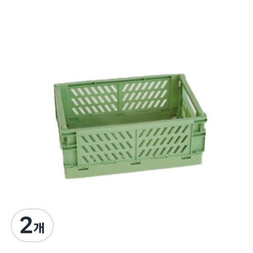 파스텔톤 다용도 폴딩 박스, 그린, 2개