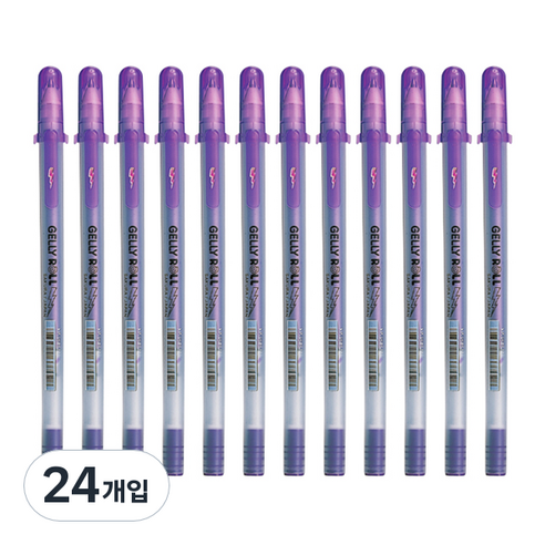 SAKURA 겔리롤 실버섀도우 젤잉크펜 1.0mm, 퍼플(624), 24개입