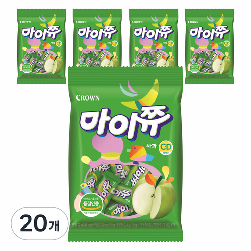 크라운 마이쮸 사과필로우 츄잉캔디, 20개, 92g