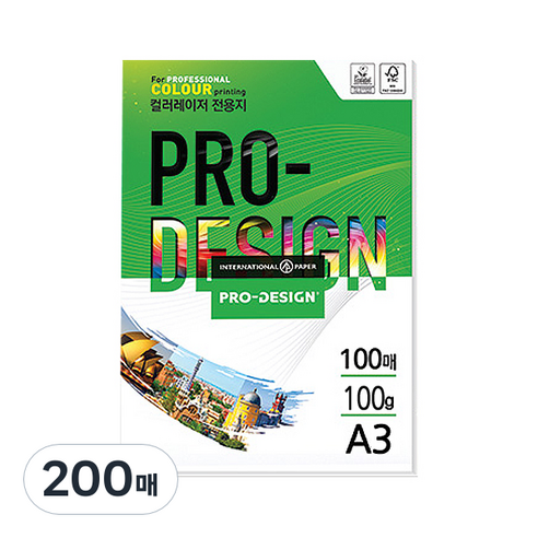 삼은파트너스 칼라레이저전용지 ProDesign 100g, A3, 200매