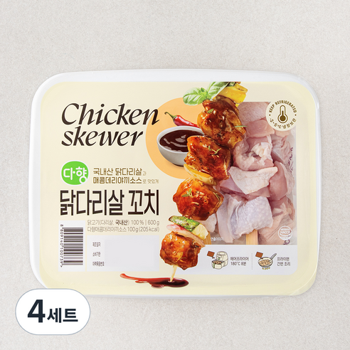 다향 닭다리살 꼬치 600g + 매콤데리야끼소스 100g 세트, 4세트