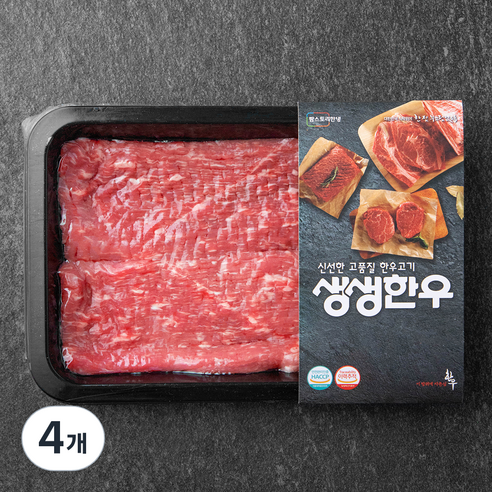 생생한우 1등급 산적용 (냉장), 300g, 4개