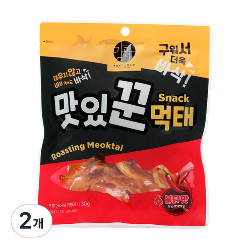 강고집 맛있꾼 먹태 불닭맛, 30g, 2개