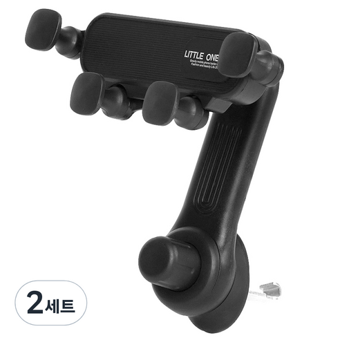 아이엠듀 차량용 무중력 송풍구 핸드폰 거치대 + 롱 크래들 세트, 2세트, 블랙