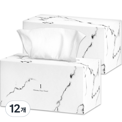 크리스마 순면 1코튼 수건대용 페이스타올, 80매입, 12개