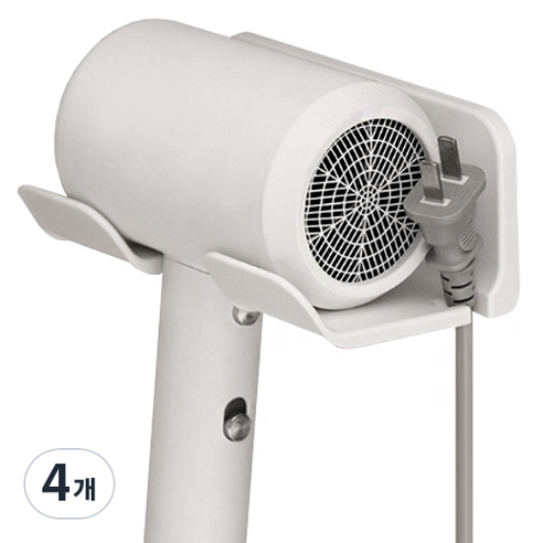 피키픽스 드라이기 거치대 무타공 접착식, 화이트, 4개