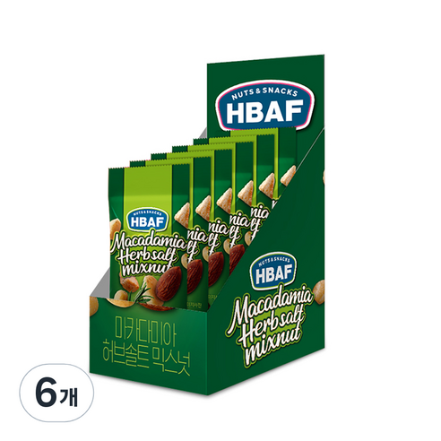 바프 넛츠앤스낵스 마카다미아 허브솔트 믹스넛 30g x 6p, 180g, 6개