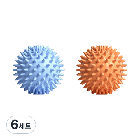 작지만 옹골찬 마사지 고슴도치 요가볼 2종 세트, 6세트, 블루 + 오렌지
