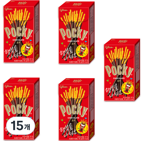 포키 초콜렛 막대과자, 46g, 15개