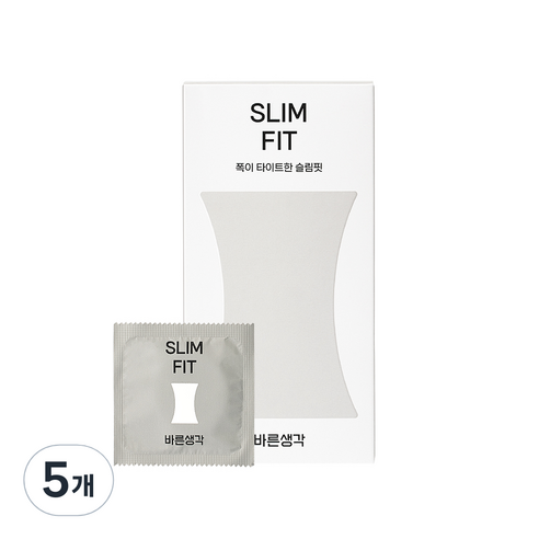 바른생각 슬림핏 콘돔, 12개입, 5개