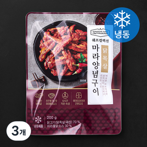 신세계푸드 쉐프컬렉션 닭목살 마라 양념구이 (냉동), 200g, 3개