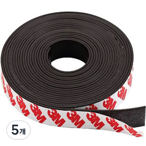 파리박사 3M 자르는 롤자석 테이프 15mm x 3m x 1.5mm, 혼합색상, 5개