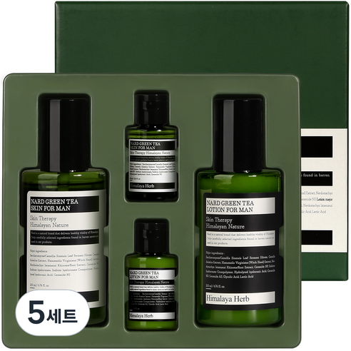 나드 그린티 스킨 200ml + 30ml + 로션 200ml + 30ml 포맨 세트, 5세트