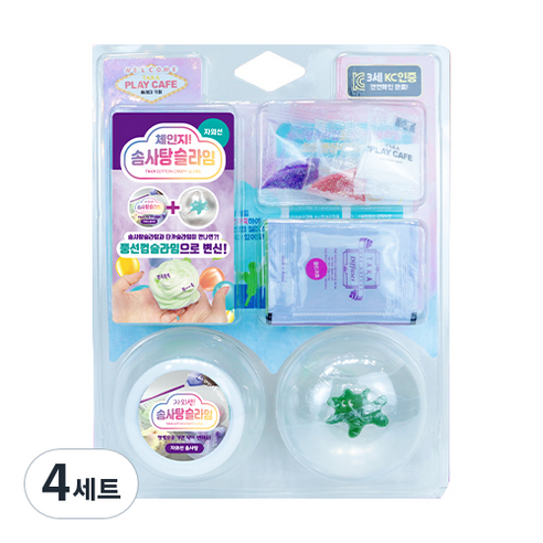 체인지 자외선 솜사탕 슬라임, 4세트, 랜덤발송