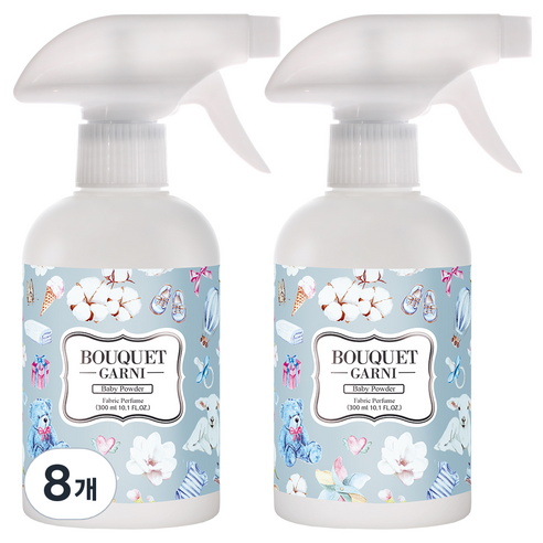 부케가르니 섬유탈취제 베이비파우더, 300ml, 8개
