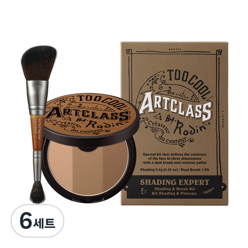 투쿨포스쿨 아트클래스 바이로댕 쉐딩 9.5g + 듀얼 컨투어 브러쉬, 클래식, 6세트