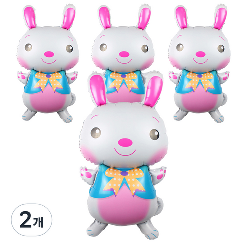 MEO 생일 파티 장식 이벤트 대형 토끼 4p, 혼합색상, 2개